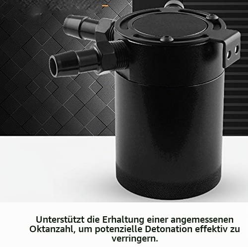 EVGATSAUTO Universal Baffled 2-Port Compact Baffled Oil Catch Tank Ölfangdose Compact Baffled Oil Ca