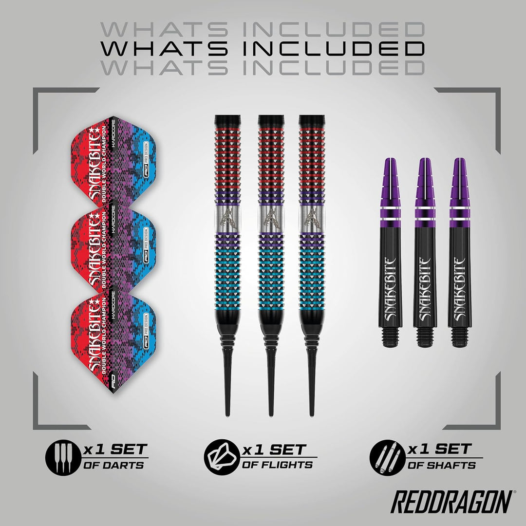 RED DRAGON Peter Snakebite Wright Spirit Edition Premium Tungsten Darts Set mit Flights und Stems 18