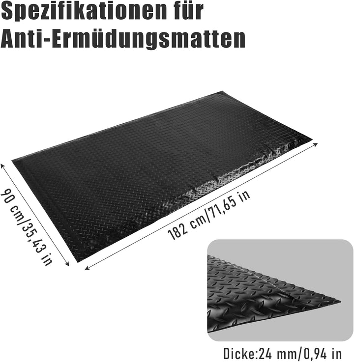 Anti Ermüdungsmatte für Steharbeitsplätze, Ergonomische Arbeitsplatzmatte Anti Fatigue Stehmatte, 90