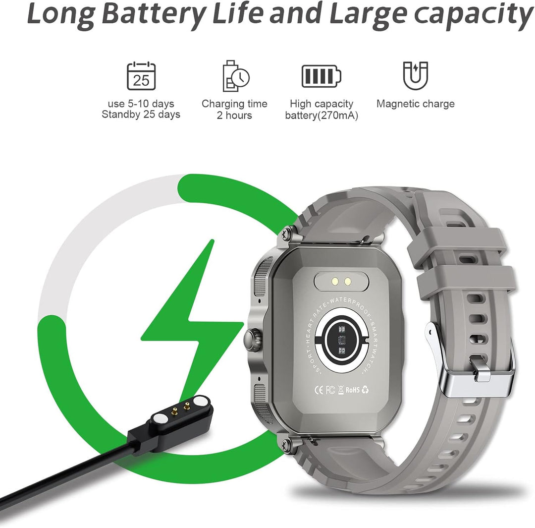 SUPBRO Smartwatch Herren Damen mit Telefonfunktion Fitnessuhr mit Bluetooth Anruf 1.91" HD Voll Touc