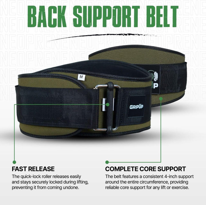 Gewichthebergürtel 6,5” aus Neopren – Ergonomischer Fitness Gürtel mit verstellbarem Verschluss, Rüc