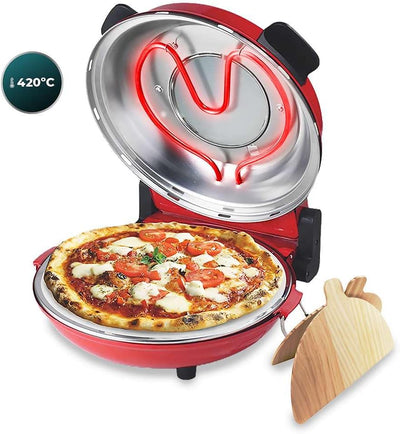 Cecotec - Electric Pizza Oven with Window Fun Pizza&Co Mamma Mia Vista, 1200 W, Diameter 30 cm, Maxi