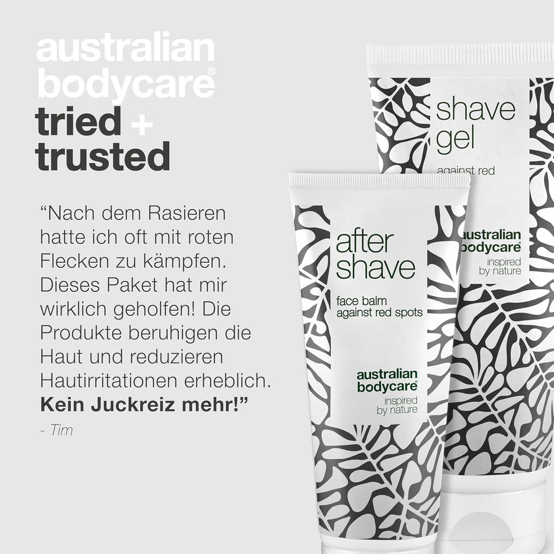 Rasier-Set für Männer mit Teebaumöl - Rasiergel & After-Shave-Kombination für glatte & angenehme Ras