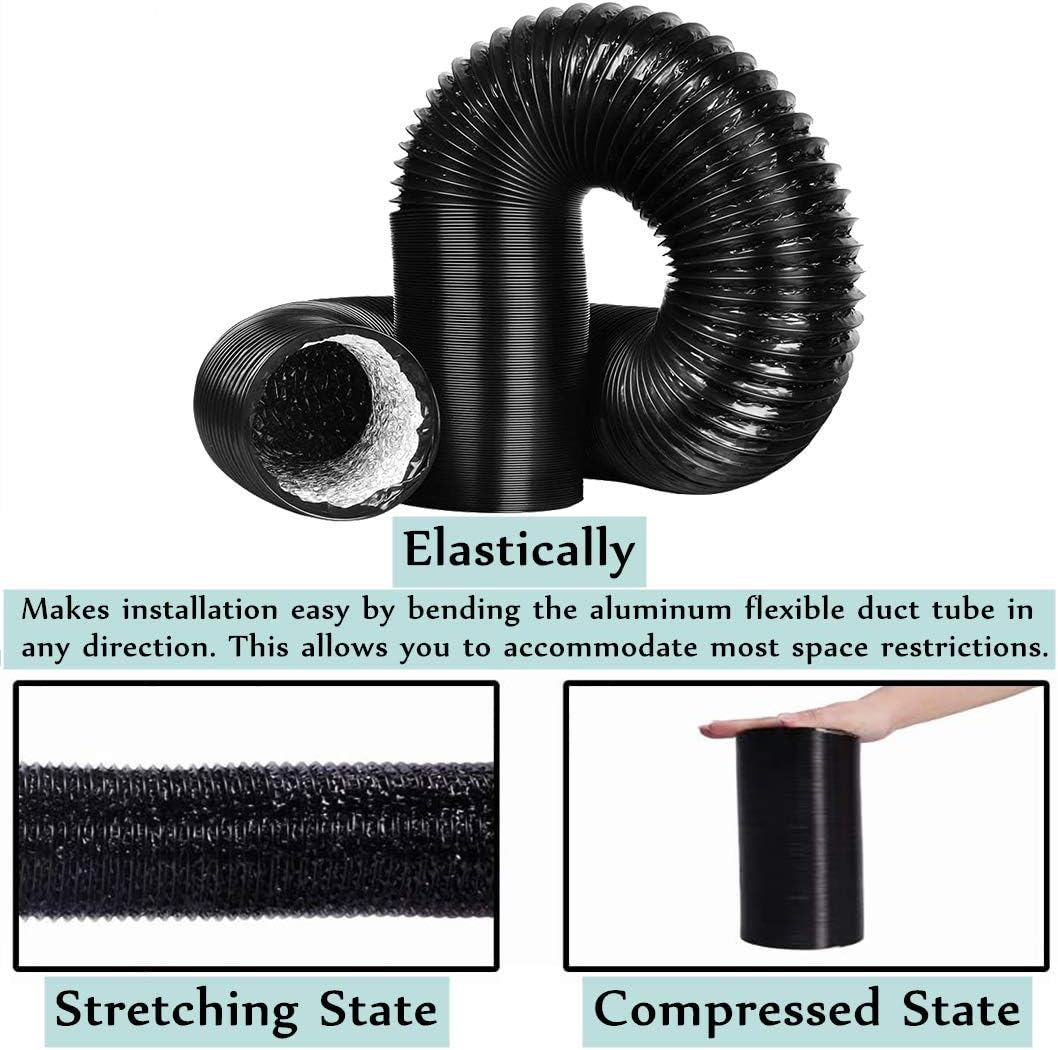 Lüftungsschlauch Abluftschlauch Aluflexrohr PVC Ablufttrockner - 100mm Alu-Flexschlauch Flexrohr Luf