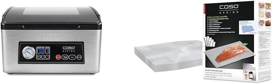 Caso 1418 VacuChef 70 - Kammervakuumierer aus Edelstahl, starke Vakuumpumpe 70 Liter/Minute & Profi-