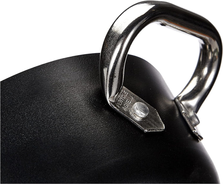 Pentole Agnelli Alblack Hohe Stielkasserolle aus Aluminium, Dicke 3 mm, mit 2 Griffen aus Edelstahl