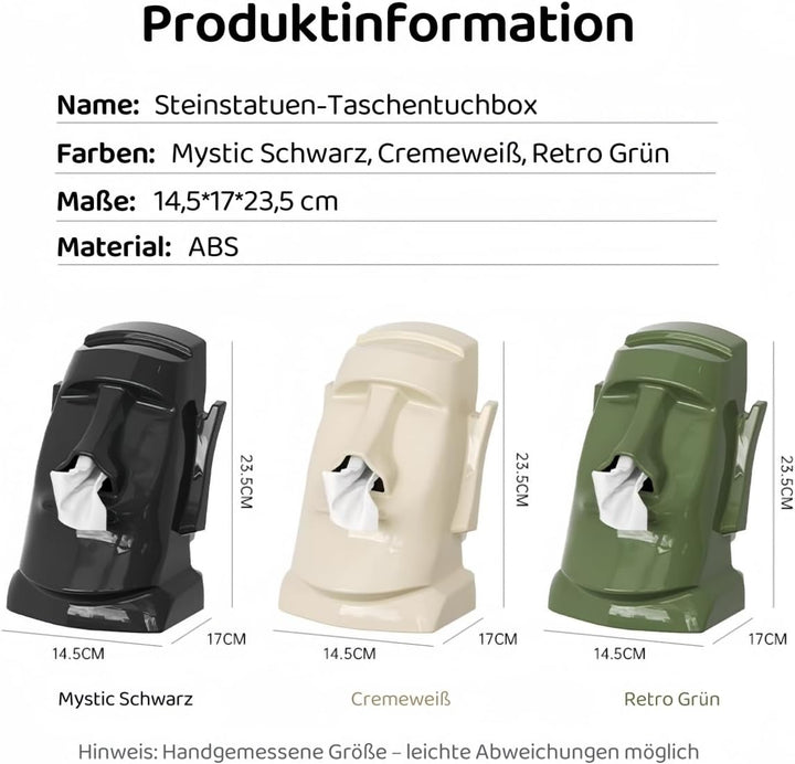 Stylische Skulpturen-Taschentuchbox aus hochwertigem ABS-Kunststoff – praktischer 3-in-1-Organizer f