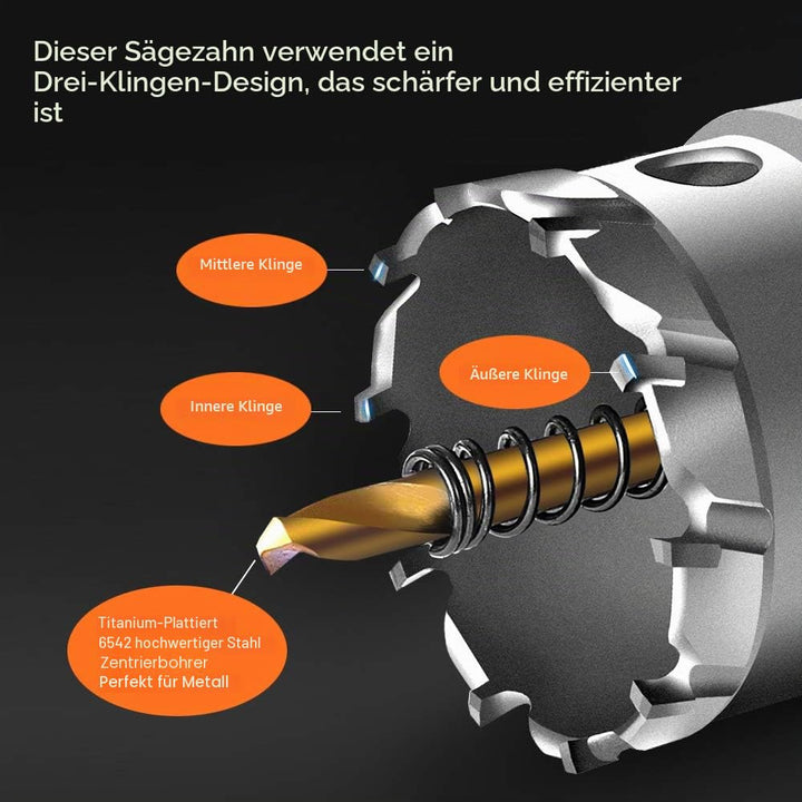 ASNOMY 8pcs grosses Lochsäge Hartmetall-Bohrer, 16–60 mm, hochwertiger TCT-Bohrer-Lochsägen-Set, tit