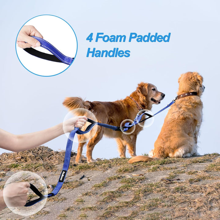 PetBonus Hundeleine Doppelleine für 2 Hunde, Keine Verwicklung hundeleine mittelgrosse grosse Hunde,