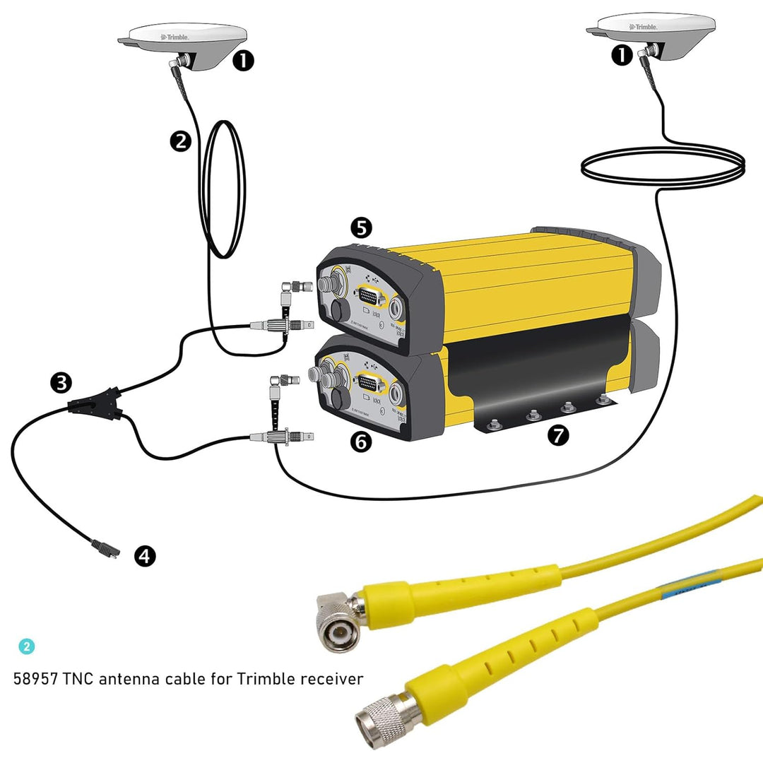 HangTon Gelb GPS Antennenkabel TNC Stecker rechtwinklig RG58 für Trimble Topcon Sokkia Leica Receive