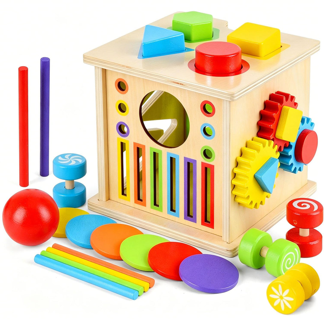 Montessori Spielzeug ab 1 Jahre, Montessori Holzspielzeug ab 2 Jahr Motorikspielzeug Farbe Sortiersp