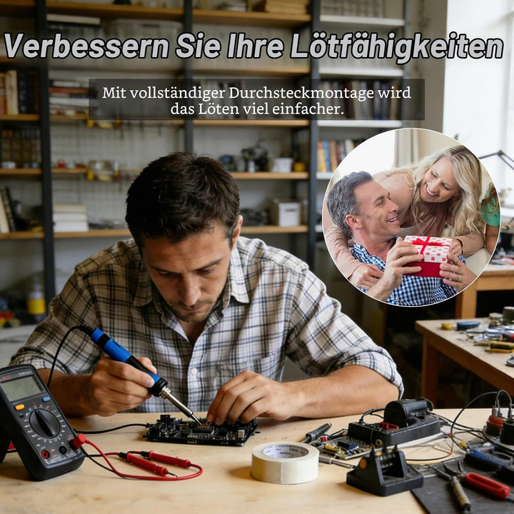 PEMENOL Elektronik Bausatz Bluetooth Lautsprecher Plattenspielermodell DIY Löt Bausatz LED Musik Ste