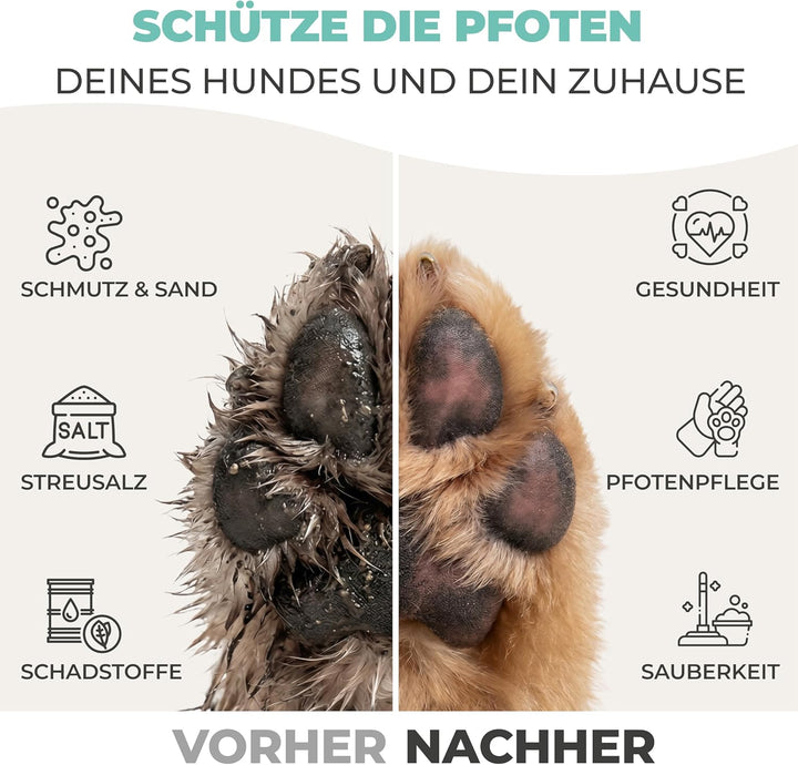 MAGGIE & COOPER Pfotenreiniger (Grösse L, Farbe: Grün) | saubere Pfoten | inkl. Mikrofaserhandtuch |