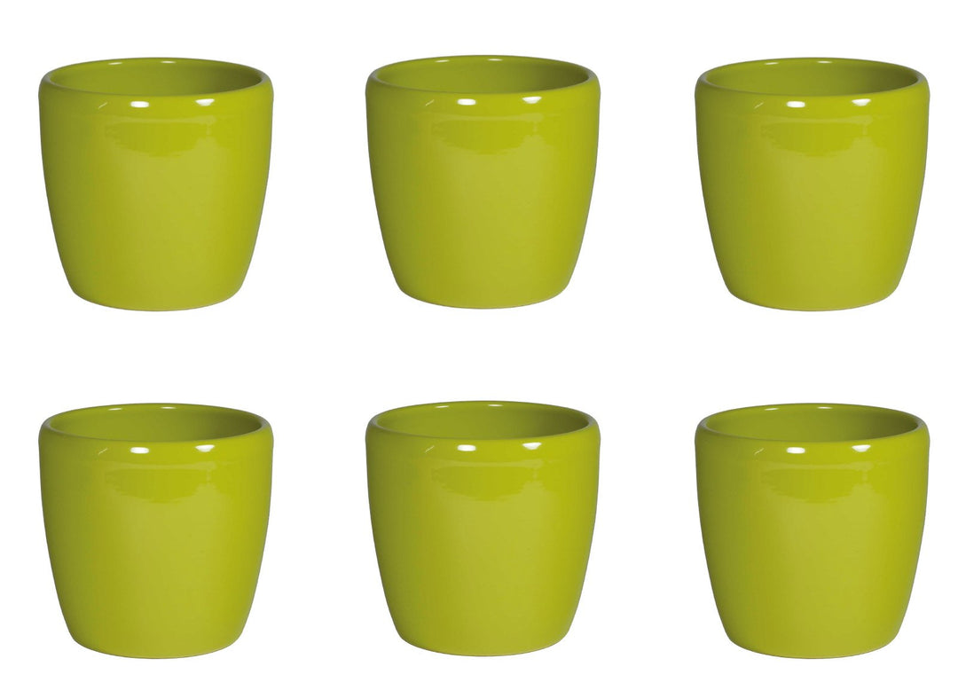 Set6 6 Keramik Hydro Blumentopf Venus schilfgrün 13/12 Durchmesser 16cm H 14cm, Grün