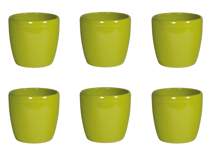 Set6 6 Keramik Hydro Blumentopf Venus schilfgrün 13/12 Durchmesser 16cm H 14cm, Grün
