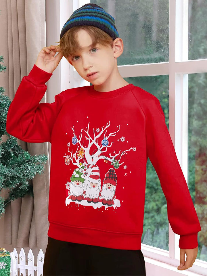 SFreeBo Kinder Weihnachts Sweatshirt Mädchen-Pullover Winter Langarm T-Shirt Oberteil Unisex Jungen