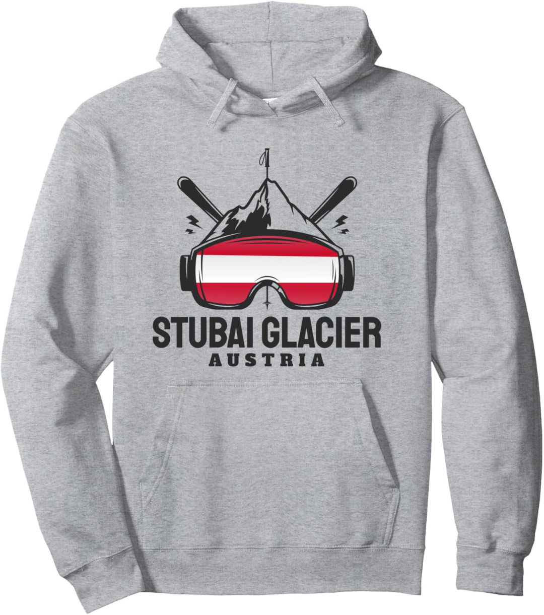 Stubai Glacier Austria Skigebiet Retro Skifahren Pullover Hoodie