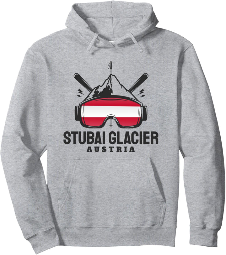 Stubai Glacier Austria Skigebiet Retro Skifahren Pullover Hoodie