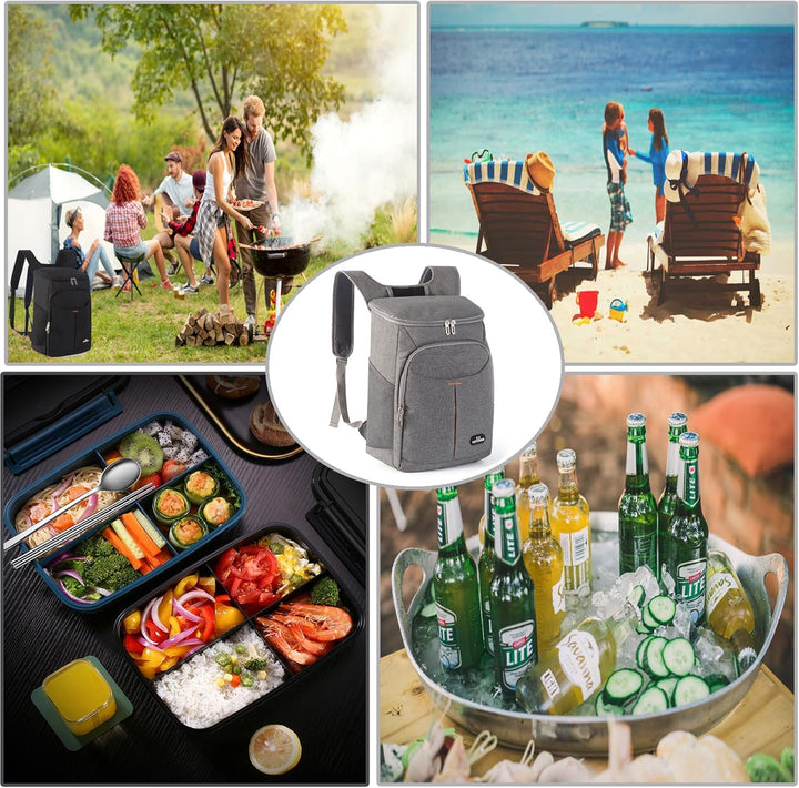 QINGLOU 25L Kühl Rucksack Kühlrucksack Kühltasche Picknicktasche Gross Isoliert isolierte Kühltasche