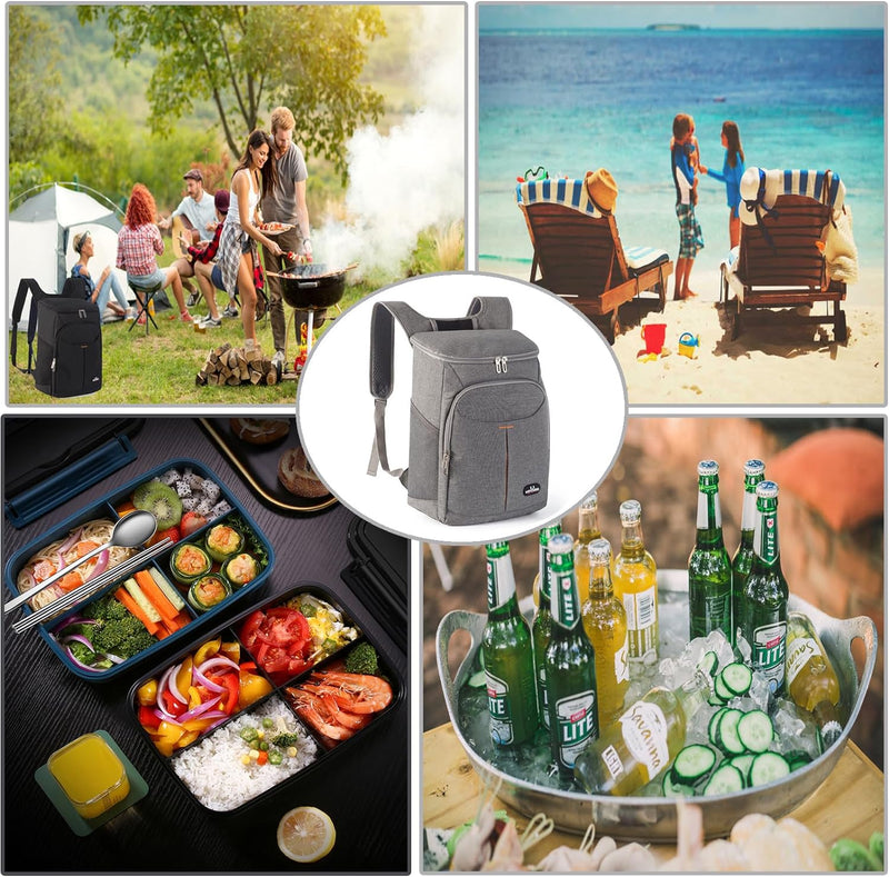 QINGLOU 25L Kühl Rucksack Kühlrucksack Kühltasche Picknicktasche Gross Isoliert isolierte Kühltasche
