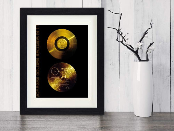 1art1 Schallplatten Poster Klänge Der Erde, Voyager Golden Records Gerahmtes Bild Mit Edlem Passepar