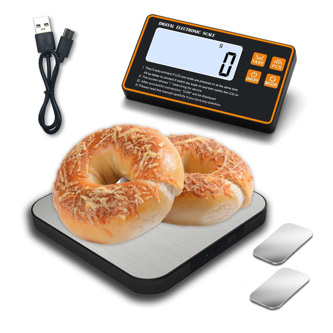 Küchenwaage Digital, 15kg/1g mit Abnehmbarem Display, Edelstahl Oberfläche, Mit Separatem LCD-Displa