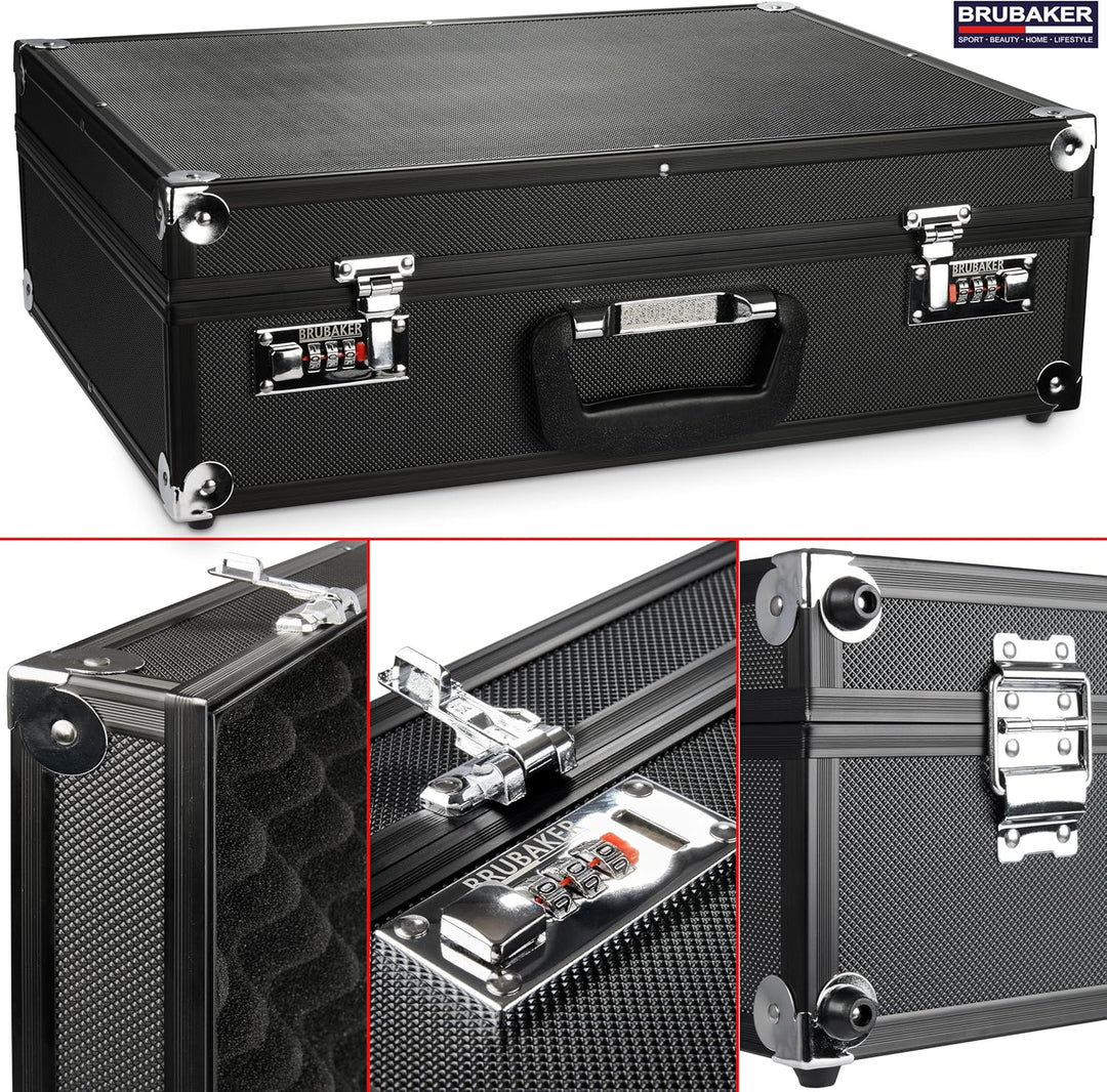 BRUBAKER universal Transportkoffer aus Aluminium - Fotokoffer mit Schaumstoff für Kameras, Equipment