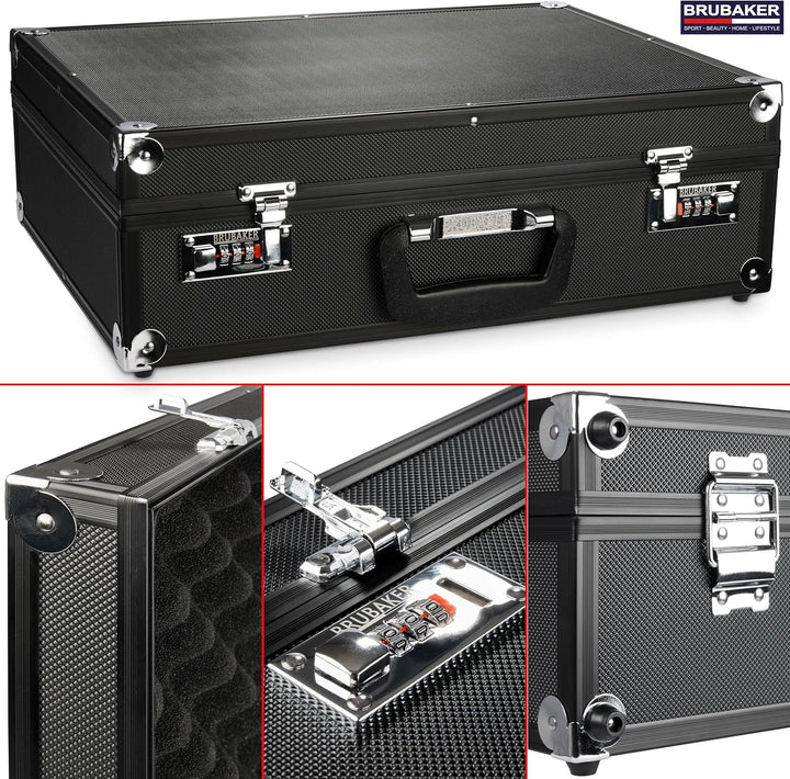 BRUBAKER universal Transportkoffer aus Aluminium - Fotokoffer mit Schaumstoff für Kameras, Equipment