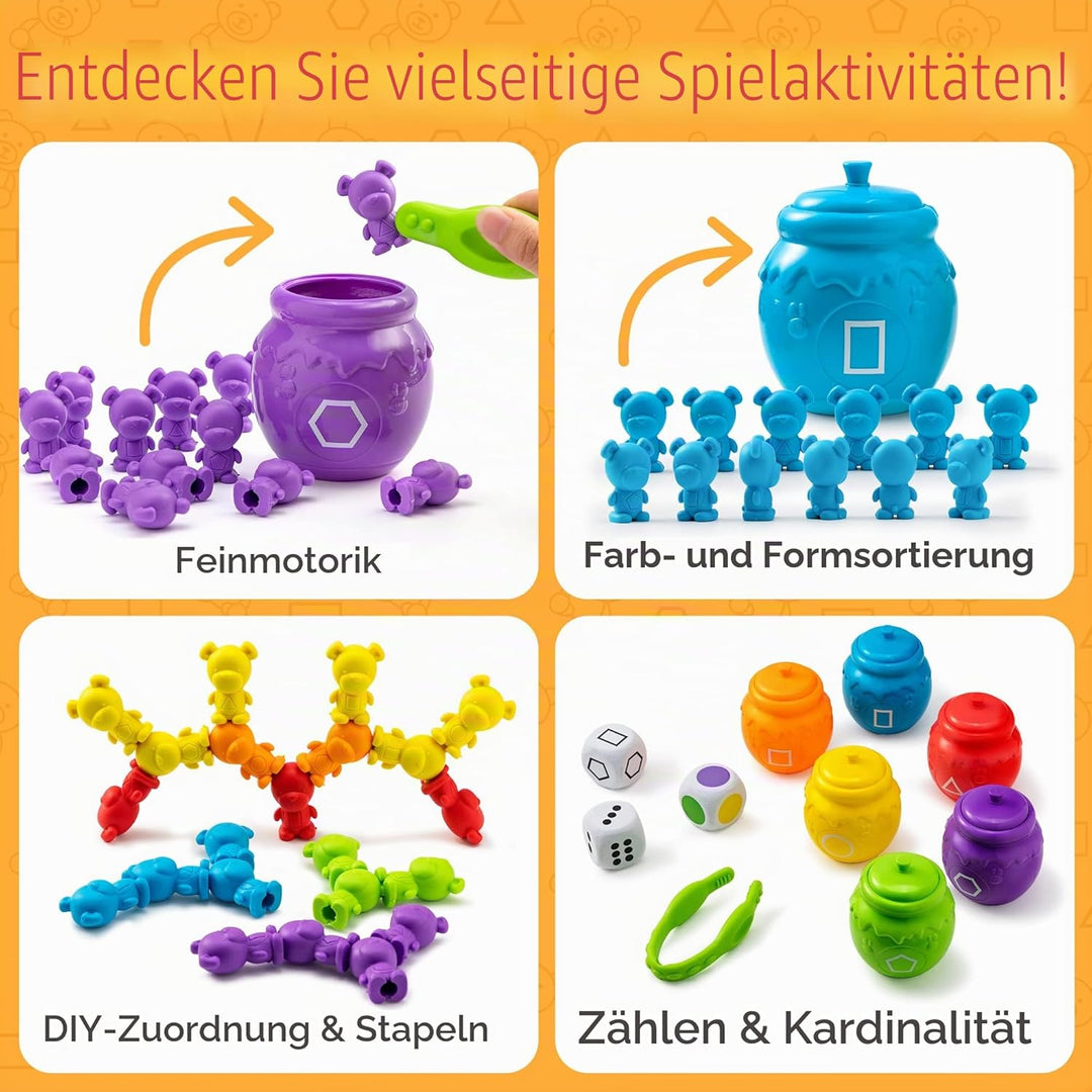 JOYIN Farben Lernen ab 2 3 4 5 Jahre,Montessori Mathe Spielzeug Mit Passenden Sortieren Tassen,Senso