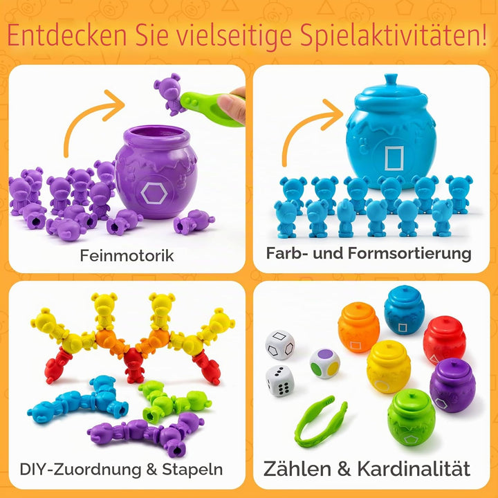 JOYIN Farben Lernen ab 2 3 4 5 Jahre,Montessori Mathe Spielzeug Mit Passenden Sortieren Tassen,Senso