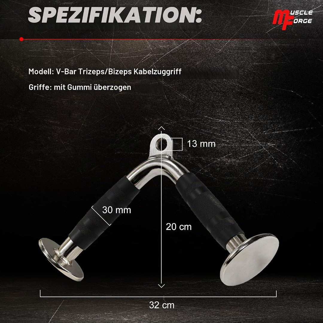 MuscleForge® Aufsatz für Latzug, Seilzug, Griff mit Drehbarem für Kabelmaschine, Kabelzug Griff für