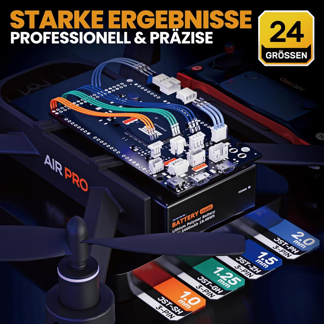 SOMELINE Crimpzange Stecker Set, 41 Typen, JST-SH 1,0mm/GH 1,25mm/ZH 1,5mm/PH 2,0mm sowie kompatible