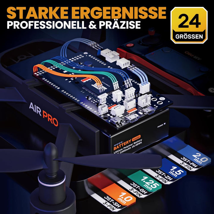 SOMELINE Crimpzange Stecker Set, 41 Typen, JST-SH 1,0mm/GH 1,25mm/ZH 1,5mm/PH 2,0mm sowie kompatible