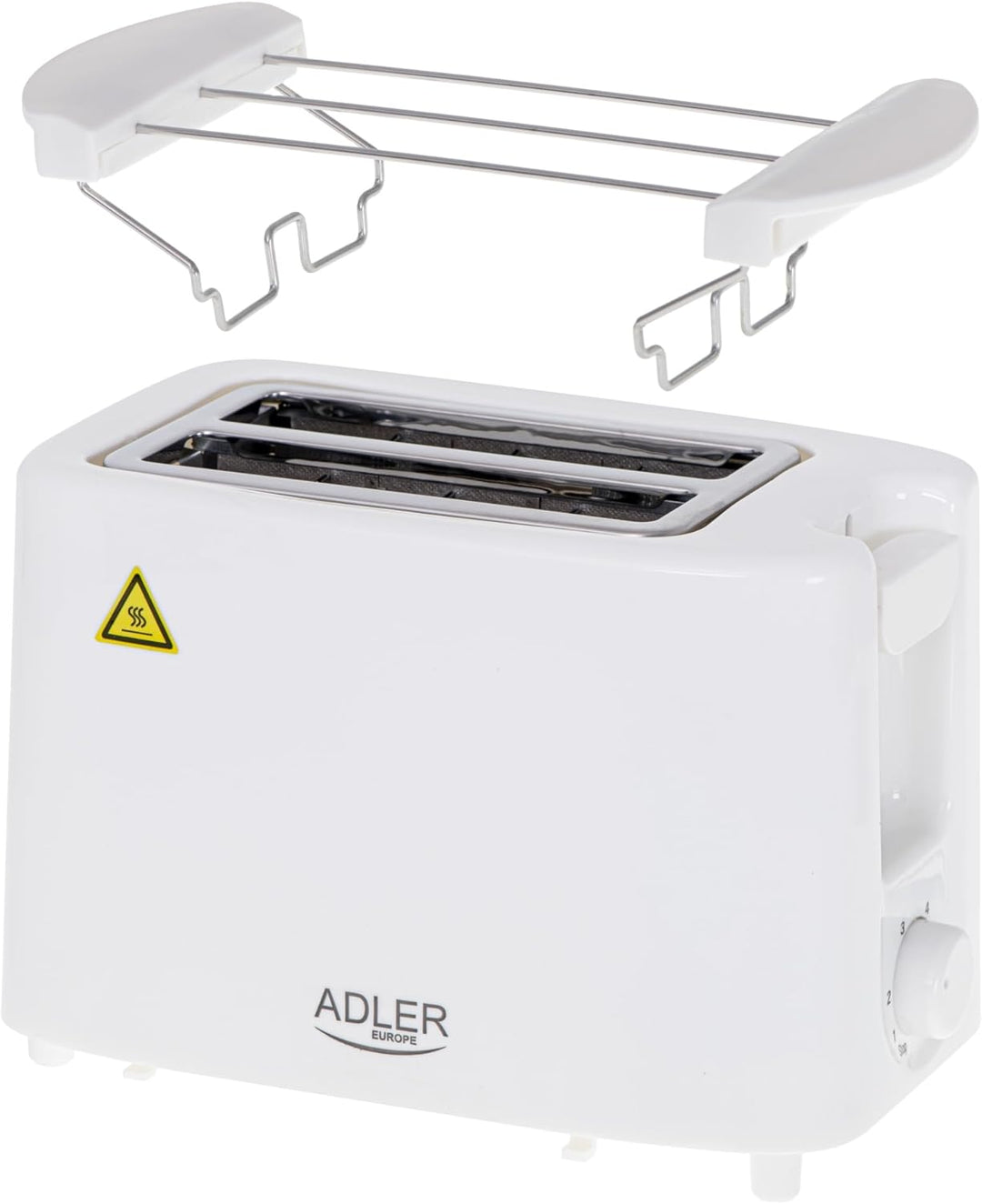 ADLER Toaster 2 Scheiben, 650-750 W, 75 cm Kabel & 6 Bräunungsstufen