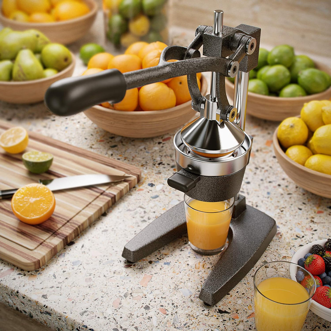Arendo - Saftpresse - Handentsafter Edelstahl - mechanischer Entsafter – Orangenpresse Zitruspresse