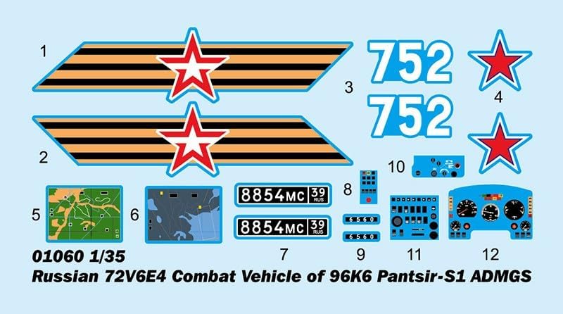 Trumpeter 001060 1/35 72V6E4, Combat auf 96K6 Pantsir S1 ADMGS Modellbausatz, verschieden