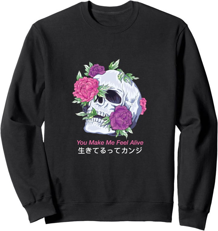 Sie lassen mich lebendig fühlen Ästhetischer Schädel Sweatshirt