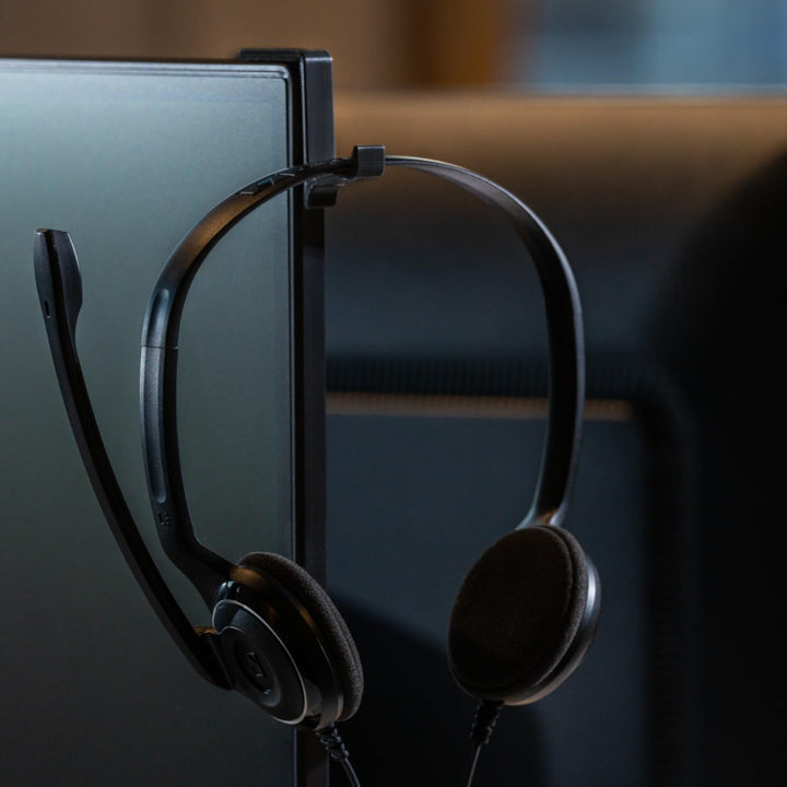 STEKIS Headset Halterung für Monitor &amp; Bildschirm – 10er Set Kopfhörer Haken (Small) – für schmale H