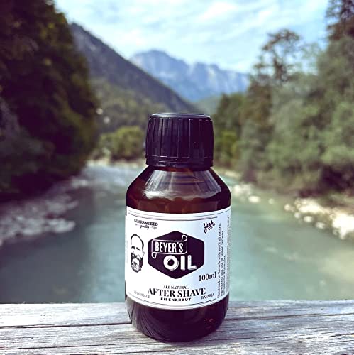 Beyer's Oil Aftershave Eisenkraut 100ml - Handgemacht in Bayern - 100% natürlich - Mit Hamamelis und