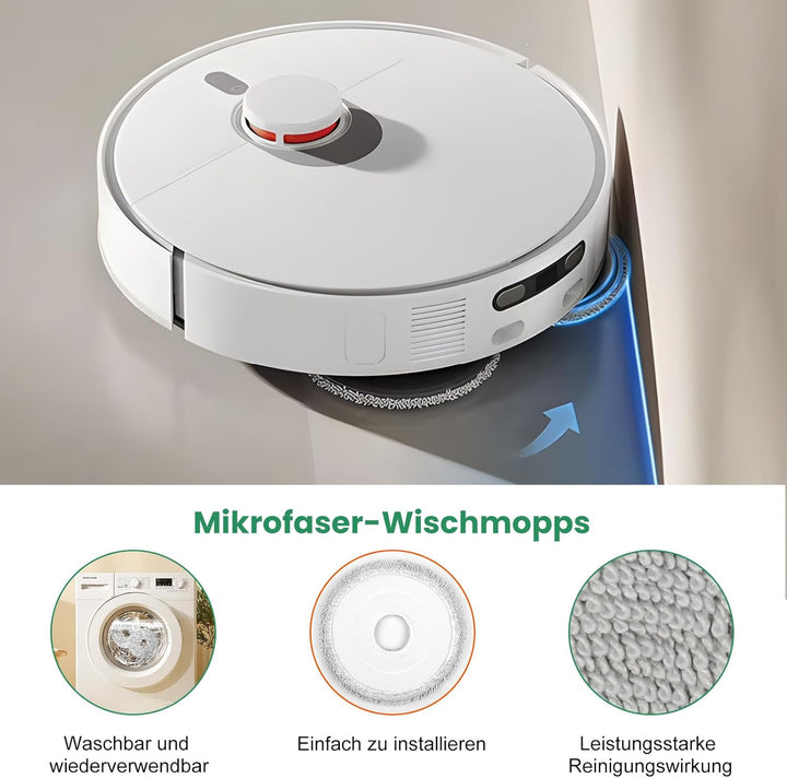 27 Stück Zubehör für Xiaomi X20 Max / X20 Pro Saugroboter, 2 Hauptbürste, 6 Staubbeutel, 8 Wischpad,