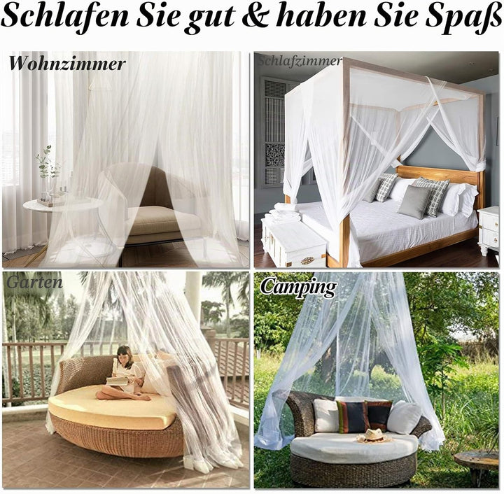 AIFUSI Moskitonetz, King-Size Vier Eckpfosten Vorhänge Betthimmel für Einzelbett passend für alle Ki