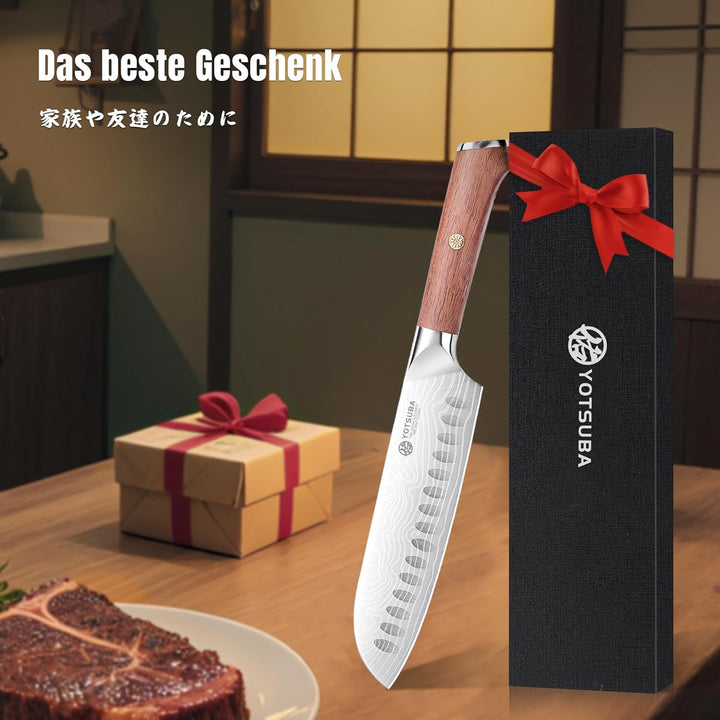 YOTSUBA Santokumesser, 7-Zoll-Küchenmesser, japanisches Messer High Carbon Edelstahl, Ultra Sharp zu
