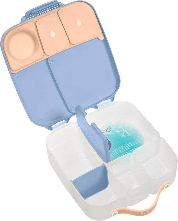 b.box Lunchbox für Kinder, limitierte Auflage, Farbe, 4 Fächer (2 auslaufsicher), grosse Grösse für