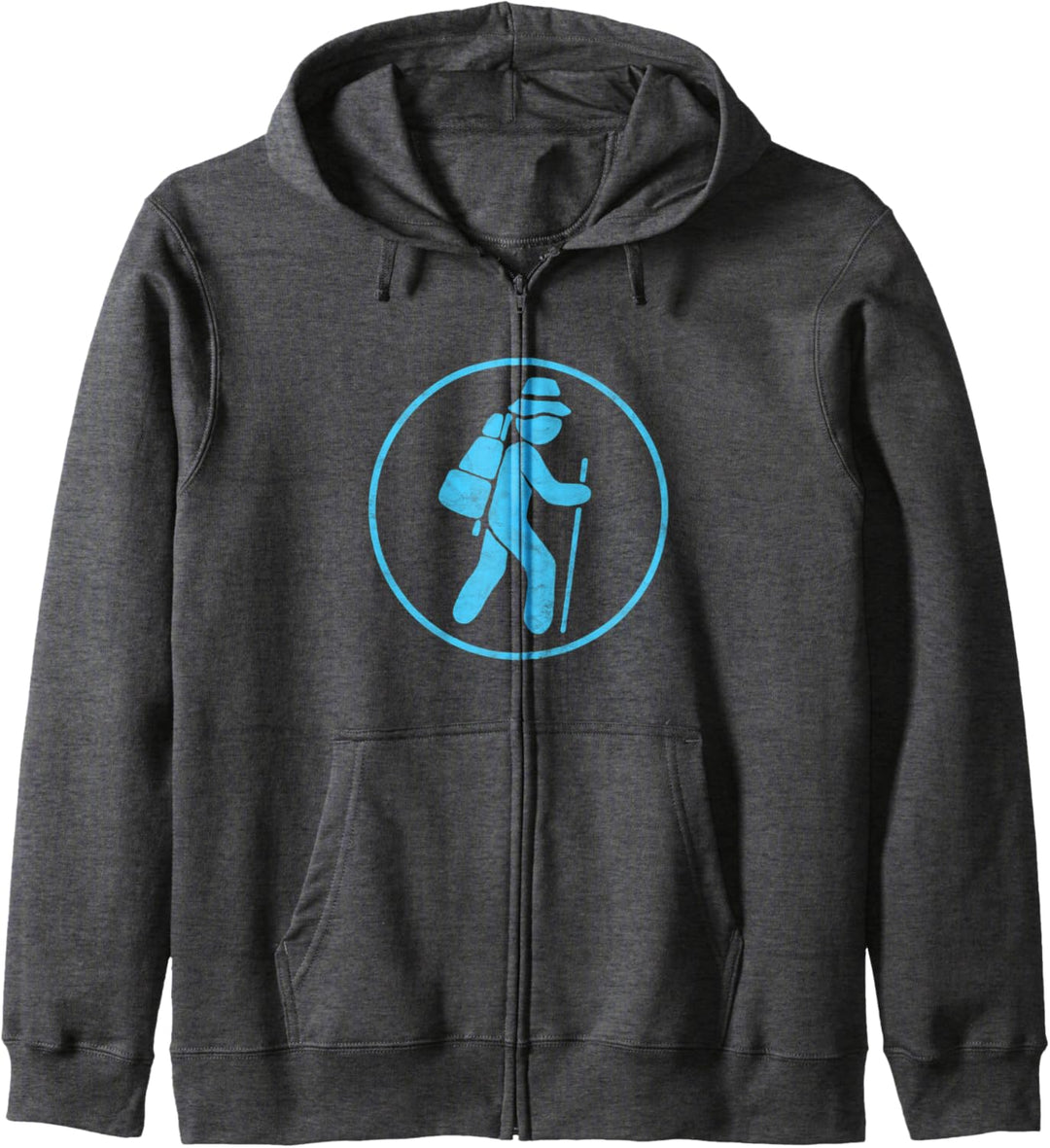 Hiker Icon Minimalist 80s Distressed Hiking Graphic Kapuzenjacke