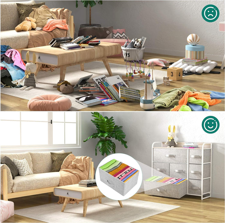 YITAHOME kommode mit Schubladen, Schrank mit 7 Schubladen aus Stoff, Aufbewahrungskommode Modernen S