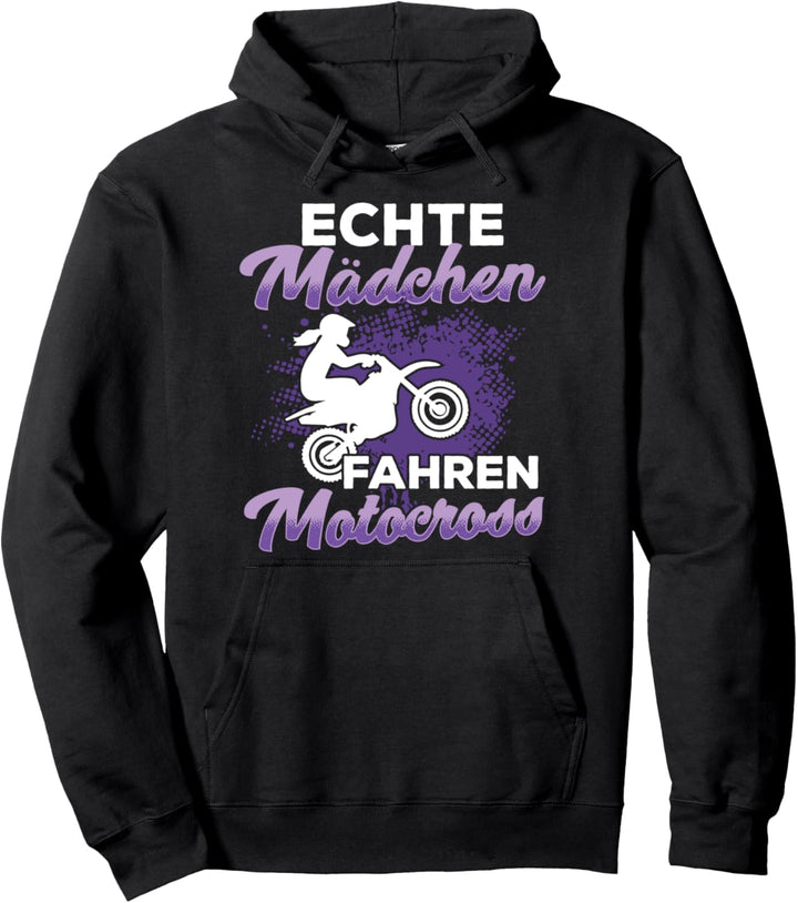 Echte Mädchen fahren Motocross Dirtbike Offroad Motorrad Pullover Hoodie