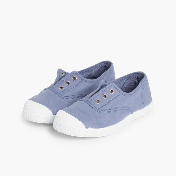 Pisamonas Leinwand-Sneakers ohne Schnürsenkel mit Gummispitze 21 EU Blau, 21 EU Blau