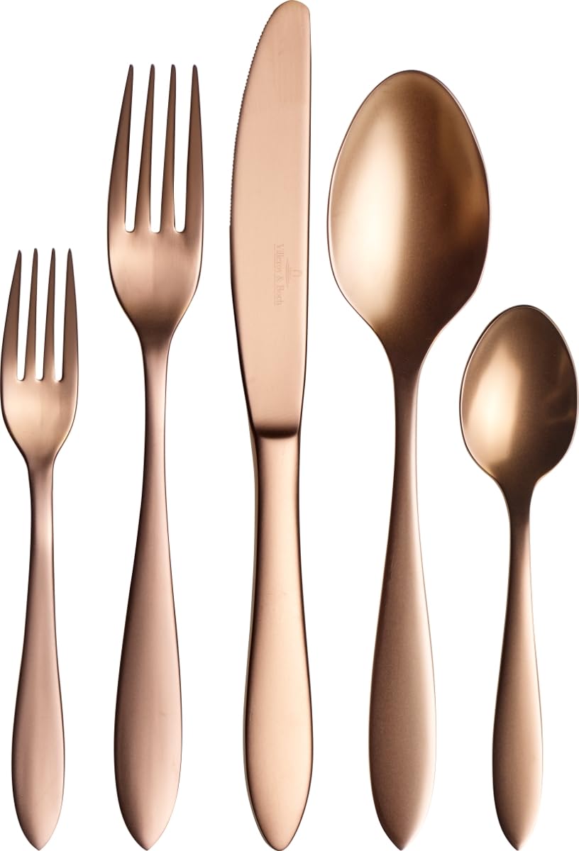 Villeroy & Boch - Manufacture Besteckset 20tlg. Gold, Besteck, Tafelbesteck, Besteck Set 6 Personen,
