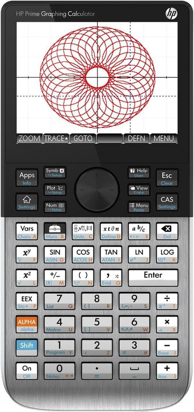 HP Prime Graphing Taschenrechner mit Taschenrechner, Grafikrechner, Silber, 400 MHz ARM9, Tasten, 10