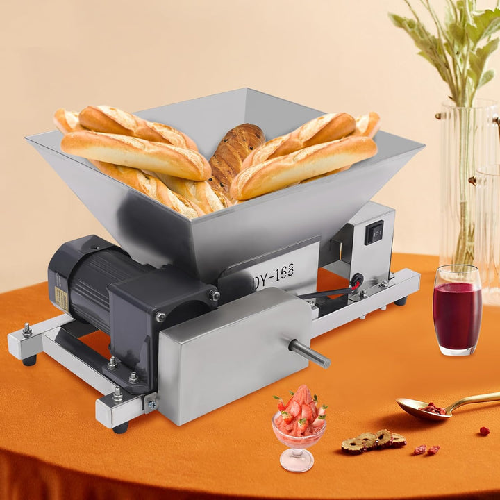 Elektrische Obstmühle aus Edelstahl – Zerkleinerungsmaschine für Obst, Brot und Zucker – 60W Motor,